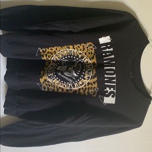 Black Long Sleeve Ramones Crewneck Sweater